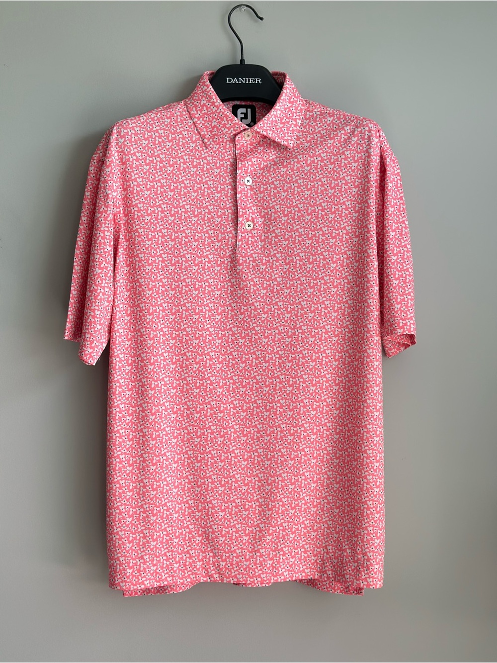 FootJoy Mens Limited Edition Lisle Flower Floral Print Polo Shirt Size M EUC